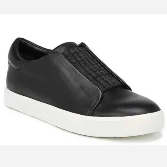 Vince Women's Cantara Black Leather Slip-on Sneaker. - Picture 1 of 14